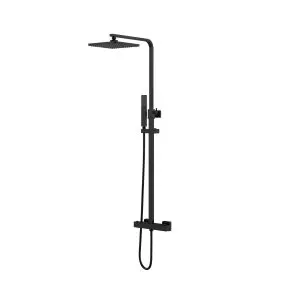 Sanirain opbouw zwarte regendouche Abona ⌀22cm