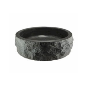 Raw waskom rond hamerslag 40x12 cm hardsteen gezoet