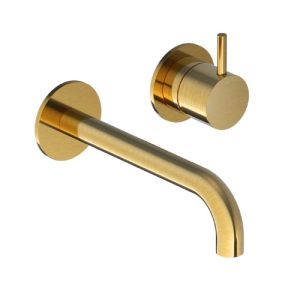 Afbouwdeel - Inbouw wastafelmengkraan met 3 + 3 inbouwsysteem en 18 cm uitloop BBP PVD CB005EXT18BBP