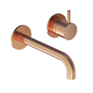 Afbouwdeel - Inbouw wastafelmengkraan met 3 + 3 inbouwsysteem en 18 cm uitloop BC - Living Colours vormen een Poetsbaar patina CB005EXT18BC