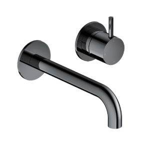 Afbouwdeel - Inbouw wastafelmengkraan met 3 + 3 inbouwsysteem en 18 cm uitloop BK CB005EXT18BK