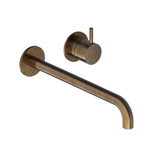 Afbouwdeel - Inbouw wastafelmengkraan met 3 + 3 inbouwsysteem en 25 cm uitloop AB - Living Colours vormen een Poetsbaar patina CB005EXT25AB