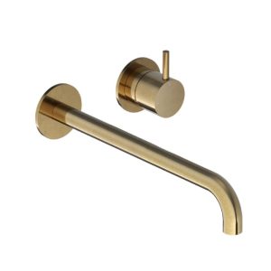 Afbouwdeel - Inbouw wastafelmengkraan met 3 + 3 inbouwsysteem en 25 cm uitloop BB - Living Colours vormen een Poetsbaar patina CB005EXT25BB