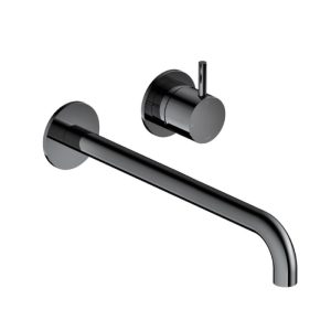 Afbouwdeel - Inbouw wastafelmengkraan met 3 + 3 inbouwsysteem en 25 cm uitloop BK CB005EXT25BK