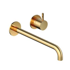 Afbouwdeel - Inbouw wastafelmengkraan met 3 + 3 inbouwsysteem en 25 cm uitloop NBP PVD CB005EXT25NBP