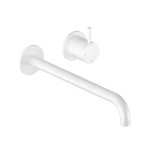 Afbouwdeel - Inbouw wastafelmengkraan met 3 + 3 inbouwsysteem en 25 cm uitloop WH CB005EXT25WH
