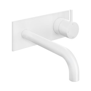 Afbouwdeel - Inbouw wastafelmengkraan met achterplaat en 3 + 3 inbouwsysteem en 18 cm uitloop WH CB006EXT18WH
