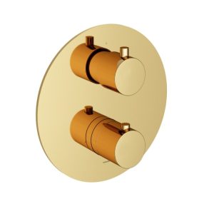 Afbouwdeel - Inbouw thermostaat met 2-weg stop-omstel NBP PVD