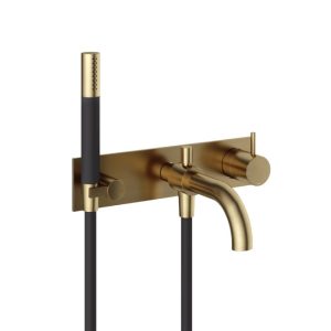 Hotbath Afbouwdeel - Inbouw douche/badmengkraan, automatische omstelinrichting met doucheslang en handdouche BB - Living Colours vormen een Poetsbaar patina CB026EXTBB