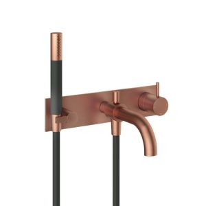 Hotbath Afbouwdeel - Inbouw douche/badmengkraan, automatische omstelinrichting met doucheslang en handdouche BC - Living Colours vormen een Poetsbaar patina CB026EXTBC