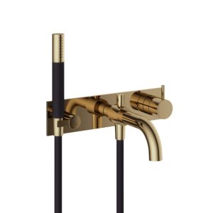Hotbath Afbouwdeel - Inbouw douche/badmengkraan, automatische omstelinrichting met doucheslang en handdouche NB - Living Colours vormen een Poetsbaar patina CB026EXTNB