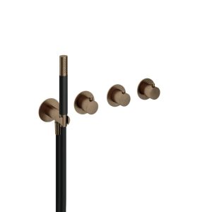 Afbouwdeel - Inbouw bad/douche thermostaat met 2 stopkranen zonder uitloop AB - Living Colours vormen een Poetsbaar patina CB7071EXTAB