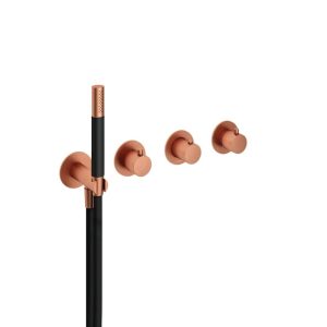 Afbouwdeel - Inbouw bad/douche thermostaat met 2 stopkranen zonder uitloop BC - Living Colours vormen een Poetsbaar patina CB7071EXTBC