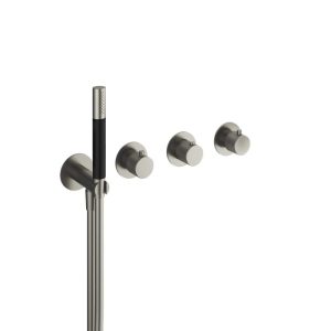 Afbouwdeel Bad/Douche thermostaat met 2 stopkranen, handdouche en doucheslang BBP PVD CX7071EXTGN