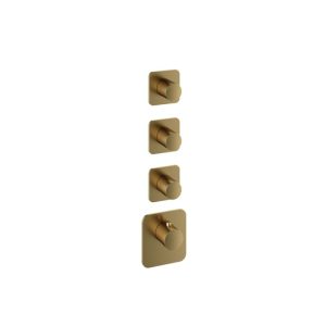 Afbouwdeel - Highflow Thermostaat met 3 stopkranen BBP PVD