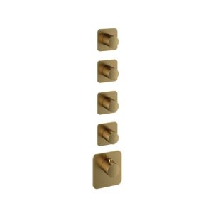 Afbouwdeel - Highflow Thermostaat met 4 stopkranen BBP PVD