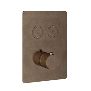 Afbouwdeel - Inbouwthermostaat met 2 pushbuttons AB - Living Colours vormen een Poetsbaar patina