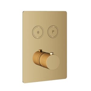 Afbouwdeel - Inbouwthermostaat met 2 pushbuttons NB - Living Colours vormen een Poetsbaar patina
