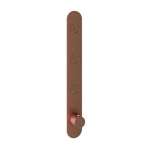 Afbouwdeel - Inbouwthermostaat met 3 pushbuttons verticale plaatsing BC - Living Colours vormen een Poetsbaar patina