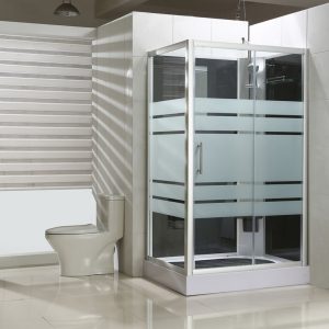 Wiesbaden Thermo rechts complete douchecabine 120x90x218 alu  5mm glas