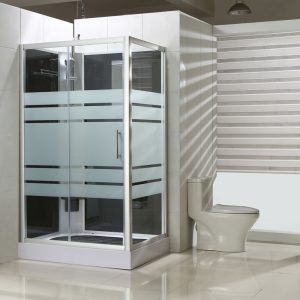 Wiesbaden Thermo links complete douchecabine 120x90x218 alu  5mm glas