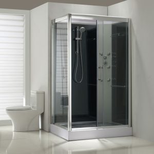 Wiesbaden Sunshine rechts complete douchecabine 120x90x218 alu  5mm glas