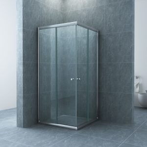 Wiesbaden Eco hoekinstap cabine met 2 schuifdeuren 1000 x 1000 x 1900 x 5 mm nano helder glas/chroom
