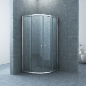 Wiesbaden Eco kwartronde cabine met twee schuifdeuren 800 x 800 x 1900 x 5 mm nano helder glas/chroom