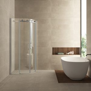 Wiesbaden Entra cabine kwartrond met 2 schuifdeuren 900 x 900 x 2000 x 8 mm nano helder glas/chroom