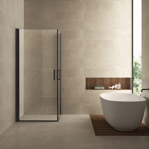 Wiesbaden Salone cabine met 2 draaideuren 900 x 900 x 2000 x 8 mm nano helder glas/mat zwart