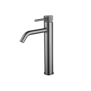 Ribbd XL wastafelkraan hoog gunmetal