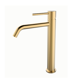 Style XL wastafelkraan hoog geborsteld messing