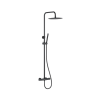Ribbd thermostatische regendoucheset opbouw mat zwart