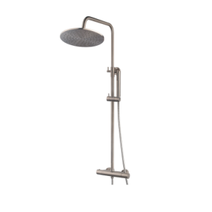 Caral thermostatische regendoucheset opbouw geborsteld staal