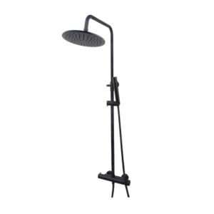 Caral thermostatische regendoucheset opbouw mat zwart