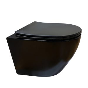 Lusso Blu Hangend toilet | Softclose | Quickrelease | Randloos Mat Zwart (Met bril)
