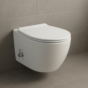 Monazo hangendtoilet met bidet Randloos Koud/warm Wit (Zonder zitting)