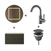 Bexa Complete meubel set antraciet | wit | 100 cm