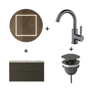 Bexa Complete meubel set antraciet | wit | 100 cm